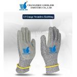 Long Cuff HPPE Polyethylene Cow Split Leather Level 5 Anti Cut Gloves Saw Proof for sale
