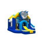 Ocean Park Theme Shark Cartoon Inflatable Bouncy Castle With Slide Inflatable Bouncer Combo