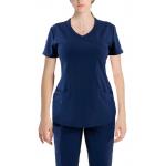 180 GSM Polyester 62% Viscose 33% Spandex 5% Women Plain Woven Short Sleeve Medical Uniform for sale