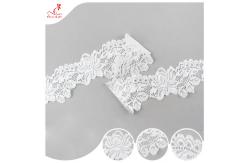 China White Flower 2CM Water Soluble Lace Trim For Apparel , Handicraft supplier