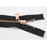 Rose Gold Sheen Non Separating Zipper , 12 Inch Long Heavy Duty Metal Zippers for sale