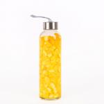 Sport Pure Portable Glass Beverage Bottle Triangle Shaped For Soft Drinking for sale
