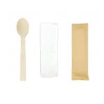7'' Disposable Wrapped Cutlery Kit Biodegradable Spoon And Napkin Party Supplies for sale