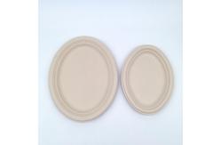 China Heavy Duty Party Biodegradable Bagasse Tableware Plates Oval Shape supplier