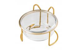 China Elevated Pet Glass Cat Bowls Double For Protecting Pet Spine supplier