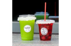 China 500ml PP Disposable Bubble Tea Cups With Straw Frosted Plastic Drink Cups supplier
