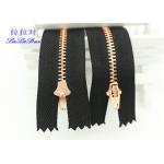 Semi Auto Lock Metal Open Ended Zips , Antique Copper Teeth Double Ended Zips For Coats for sale