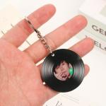 Metal Ring Transparent Acrylic Keychain Durable Simple Album CD Singer Idol Printed