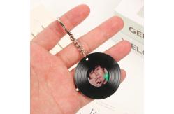 China Metal Ring Transparent Acrylic Keychain Durable Simple Album CD Singer Idol Printed supplier