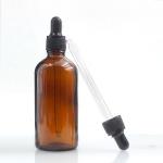 100ml Empty Amber Oil Dropper Glass Bottle With Childproof Cap for sale