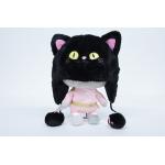 Soft Plush Cat Hat , 100% Polyester Material Washable Baby Black Cat Hat for sale