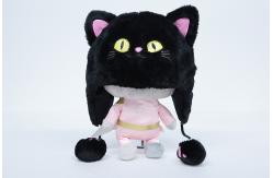 China Soft Plush Cat Hat , 100% Polyester Material Washable Baby Black Cat Hat supplier