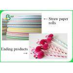 100% Food Grade Pink Straw Paper Rolls 60GSM With FSC Harmless And Innoxious for sale