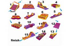 China 0.55mm PVC Tarpaulin Inflatable Obstacle Challenges / 5km Inflatable Run supplier