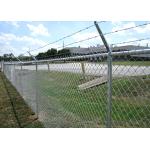 Anti Rusted Metal Chain Link Mesh With Pvc Coating And Barbed Wire For Secure Gates for sale