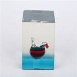 Personalized Transparent Square Paper Weight , Liquid Filled Paperweight