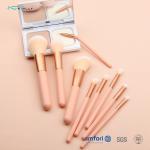 9pcs Plastic Handle Orange Makeup Brush Set With Poly Bag