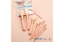 China 9pcs Plastic Handle Orange Makeup Brush Set With Poly Bag supplier