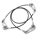 PVC Coated Wire Rope Lanyard Assembly With Eye Screw Bolt / Carabiner Snap Hook