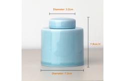China Glossy Finish Sky Blue Ceramic Storage Jar With Lid Modern Design supplier