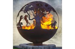 China 120cm Corten Steel Fire Pits 800mm Sphere Firepit Decoration supplier