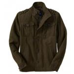 Black Durable Mens Reflective Jacket Cotton Canvas Army Jacket Stand Collar for sale