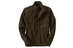 China Black Durable Mens Reflective Jacket Cotton Canvas Army Jacket Stand Collar supplier