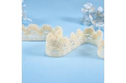 China 100% Cotton Sustainable Crocheted Embroidery Lace With Beads Home Textile supplier