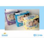 Breathable Chemical Free Diapers Disposable With Magic Tapes , Eco Friendly for sale