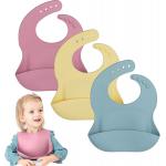 No Harmful Material Silicone Baby Bib Safe In Microwave Durable Logo Customized for sale