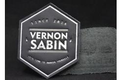 China Small Black Custom Leather Clothing Labels Debossed For Jeans supplier