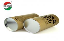 China Foil Lined Silver Movable Cover Paper Canister For Coffee Packaging supplier