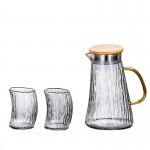 Bark Texture Glass Serving Pitcher , Borosilicate Hot Water Carafe Set for sale