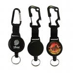 Tactical Multifunction Badge Reels Sublimation Corkscrew Key Chain With High Density Webbing Black Cool Style Outdoor for sale