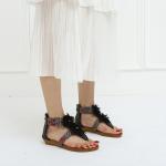 BS154 Slope heel sandals women summer European and American new fashion Flip Roman shoes flowers Bohemia mother shoes for sale