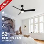 Energy Saving 1stshine LED Ceiling Fan with Remote and Light Black ABS Blades 6 Speeds for sale