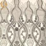 Beaded Sequin 3D Embroidery Lace Fabric Grey Tulle For Dress for sale