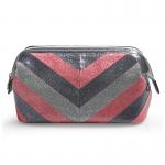 Portable Waterproof Glitter PU Zipper Makeup Bag for sale