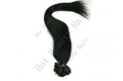 China Unprocessed Custom Human Hair Wigs / U - Tip Long Pre Bonded Hair Extensions supplier