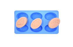 China Household Diy Oval Baking Mold , Oem Custom 6 Cavity Silicone Soap Mold supplier
