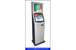 China Two Displays Touchscreen Monitor Kiosk Anti Glare Vandal Resistant Floor Standing supplier
