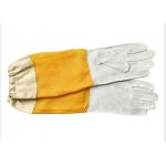 High quality white sheepskin beekeeping gloves with yellow soft ventilated for sale