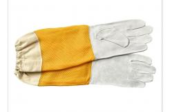 China High quality white sheepskin beekeeping gloves with yellow soft ventilated supplier