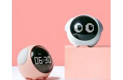 China Circular 2.5W Kids Alarm Clock , 1500mAh Touch Light Alarm Clock Sound Control supplier