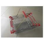 Steel Chrome Plated Supermarket Metal Wire Hand Held Shopping Baskets With Double Handles for sale