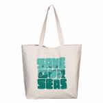Large Natural Custom Printed Tote Bags Cotton Canvas Material Eco Friendly for sale