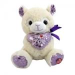 Skin-Friendly Lovely Stuffed Alpaca Toy Holding Heart Custom  Plush Sheep Animal Toy for sale