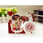 Offset Printing Acrylic Clock Stand 20cm X 14cm X 6cm Size Fashionable for sale