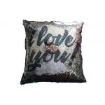 Two Sides Reversible Sequin Pillow I Love You Word Printing Pillow Cases For Sofa Decoration for sale