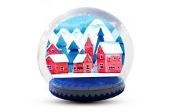 China Advertising Custom Christmas Blow Up Snow Globe Double And Quadruple Stitched supplier